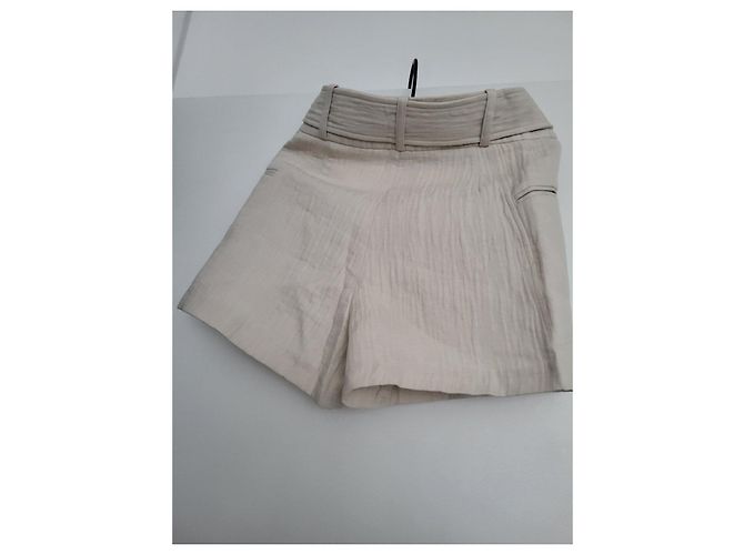 Iro Shorts de lin bege com cinto - vista 3