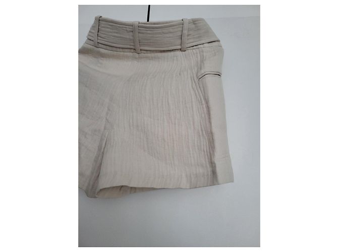 Iro Shorts de lin bege com cinto - vista 4