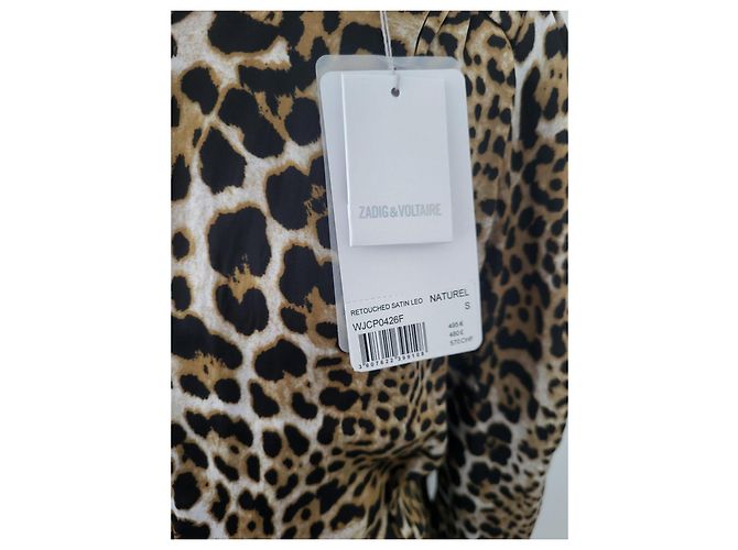 Vestido de satén de leopardo Zadig & Voltaire Castaño Negro Estampado de leopardo - vista 2
