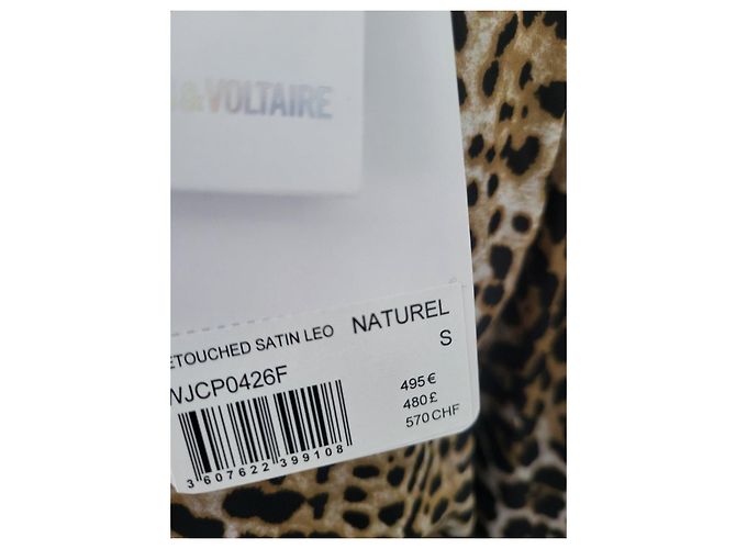 Vestido de satén de leopardo Zadig & Voltaire Castaño Negro Estampado de leopardo - vista 4