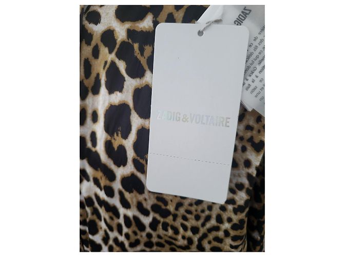 Vestido de satén de leopardo Zadig & Voltaire Castaño Negro Estampado de leopardo - vista 5