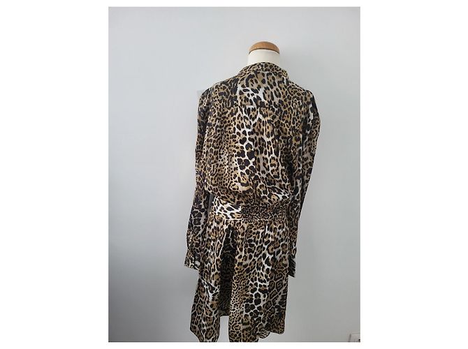 Vestido de satén de leopardo Zadig & Voltaire Castaño Negro Estampado de leopardo - vista 6