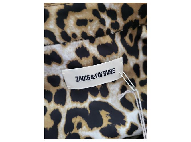 Vestido de satén de leopardo Zadig & Voltaire Castaño Negro Estampado de leopardo - vista 7
