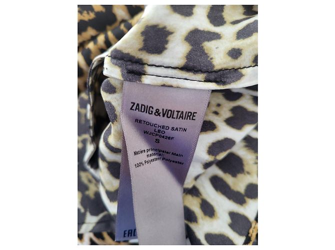 Vestido de satén de leopardo Zadig & Voltaire Castaño Negro Estampado de leopardo - vista 8