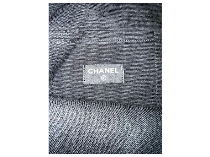 Sac Cabas Chanel em Tecido Acolchoado e Pochette, Preto - vista 8