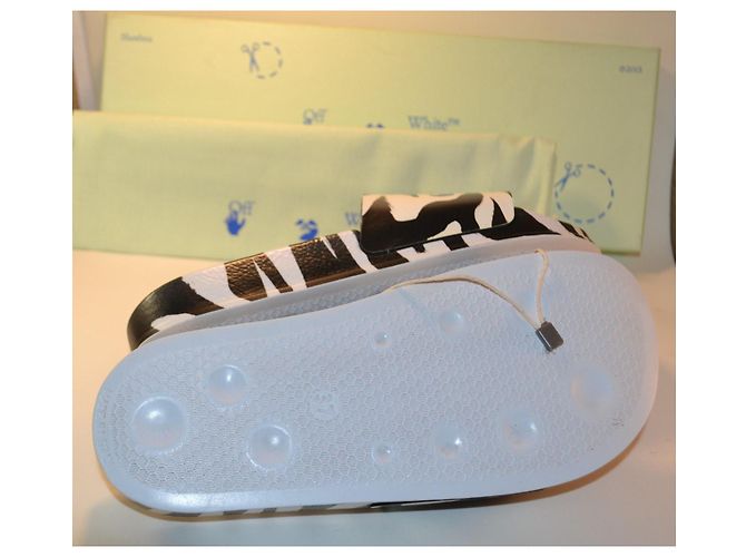 Off White Off-White Pool Slides Zebra-Print Schwarz Weiß Zebra-druck - Ansicht 4