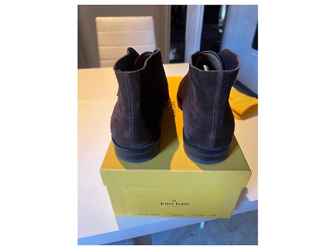 John Lobb William Monk Strap Suede Brown Ankle Boots - view 5