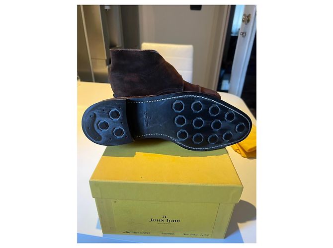 John Lobb William Monk Strap Suede Brown Ankle Boots - view 7