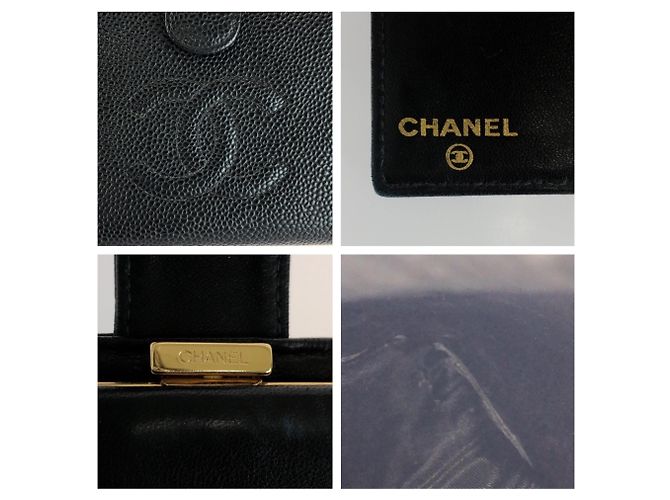 Portafoglio bi-fold in pelle nera Chanel Nero - vista 5