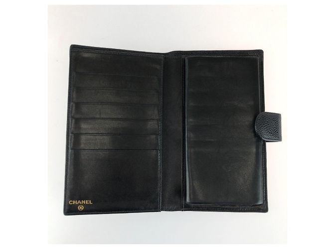 Portafoglio bi-fold in pelle nera Chanel Nero - vista 6