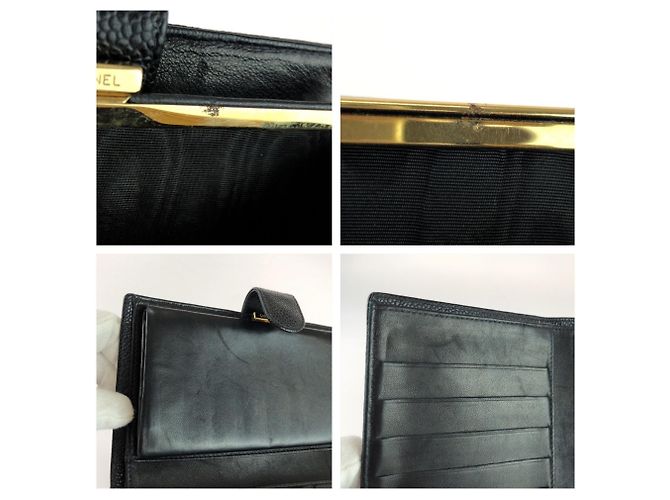 Portafoglio bi-fold in pelle nera Chanel Nero - vista 7