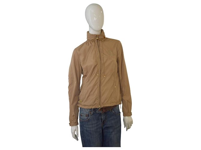 Moncler Amaran Giacca a Vento con Cappuccio in Nylon - Beige - vista 2