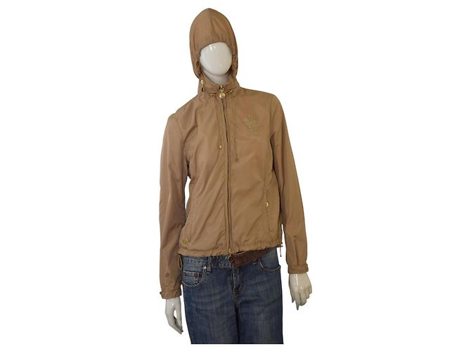 Moncler Amaran Giacca a Vento con Cappuccio in Nylon - Beige - vista 3