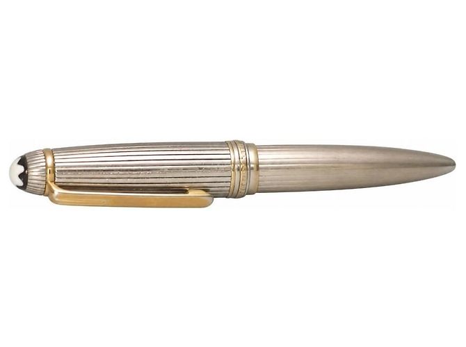 Montblanc Meisterstück Solitaire Sterlingsilber 925 Kugelschreiber Golden Silber Hardware - Ansicht 3