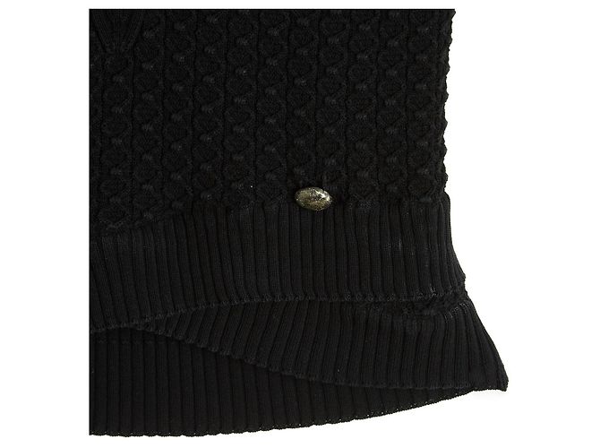 Chanel 2015 Top Maille Noir FR36 Top de Punto de Algodón Negro UK8 US6 Impecable - vista 2