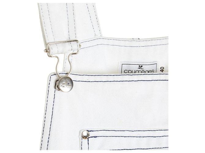 Mono Corto Courrèges FR40 White Denim Playsuit Uk12 US8 10 Courreges Blanco - vista 3