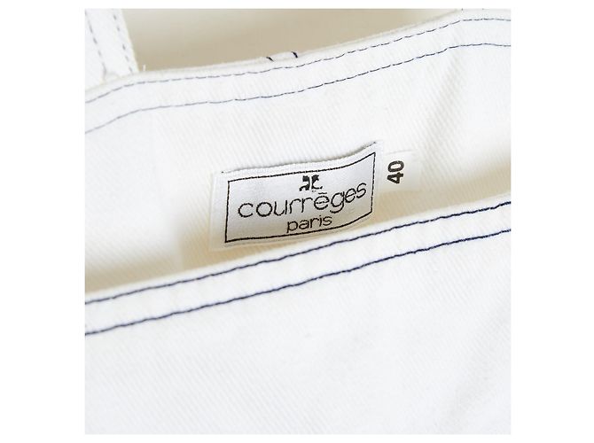Mono Corto Courrèges FR40 White Denim Playsuit Uk12 US8 10 Courreges Blanco - vista 4