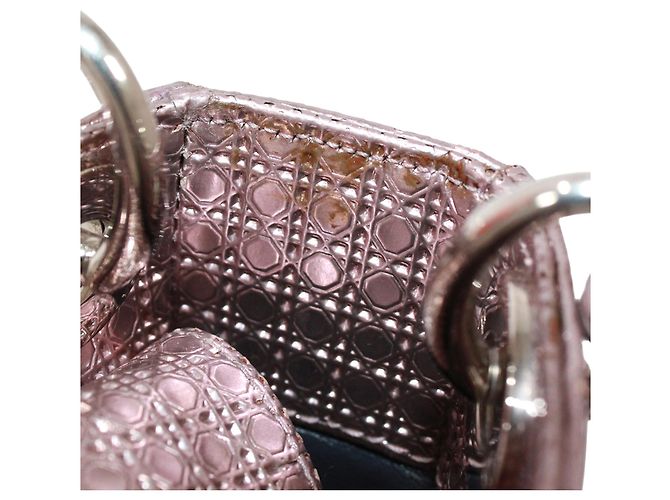 Borsa a tracolla Christian Dior Lady Micro Cannage Mini Argento - vista 11