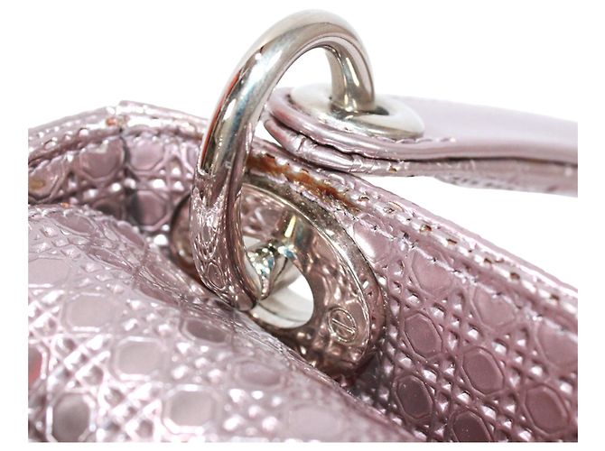 Borsa a tracolla Christian Dior Lady Micro Cannage Mini Argento - vista 12