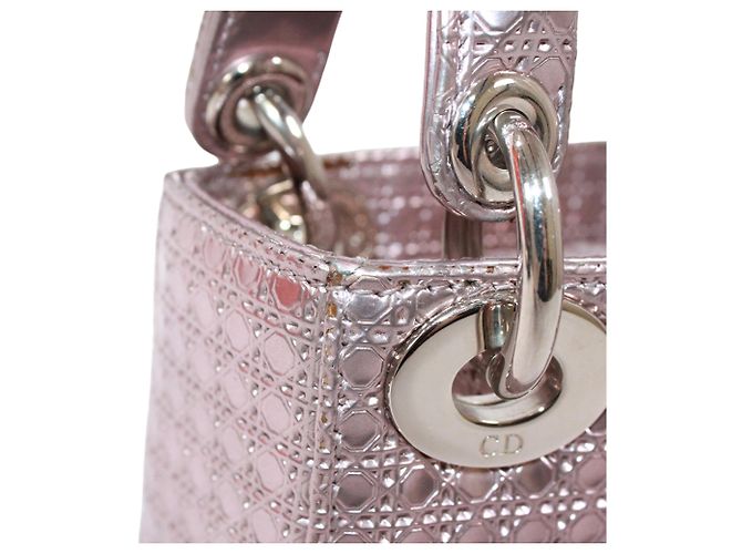 Borsa a tracolla Christian Dior Lady Micro Cannage Mini Argento - vista 13