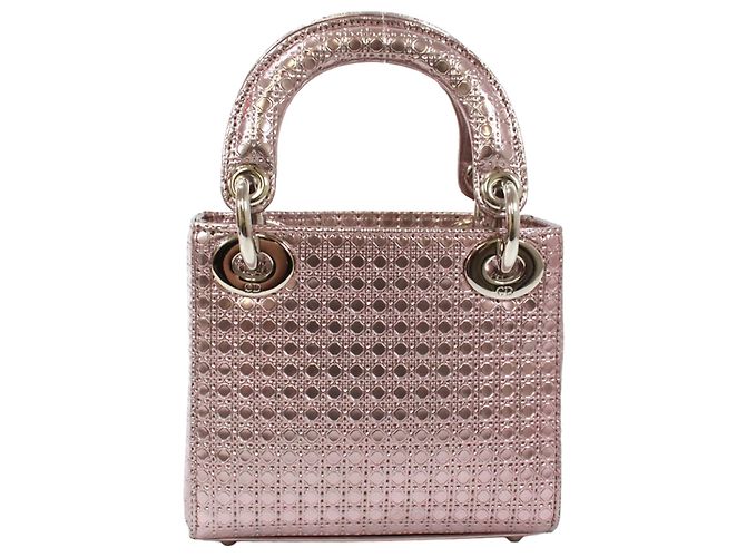 Borsa a tracolla Christian Dior Lady Micro Cannage Mini Argento - vista 3