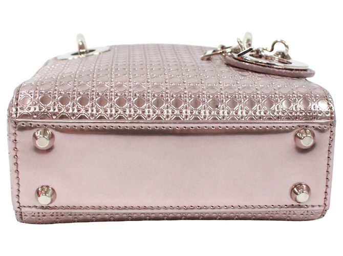 Borsa a tracolla Christian Dior Lady Micro Cannage Mini Argento - vista 4