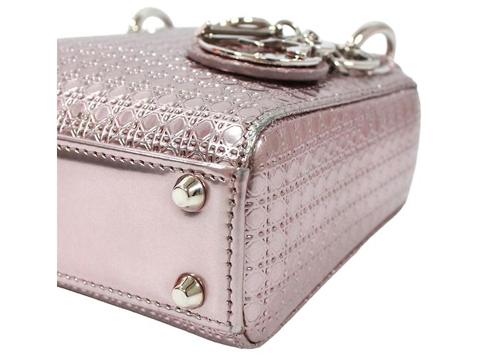Borsa a tracolla Christian Dior Lady Micro Cannage Mini Argento - vista 5