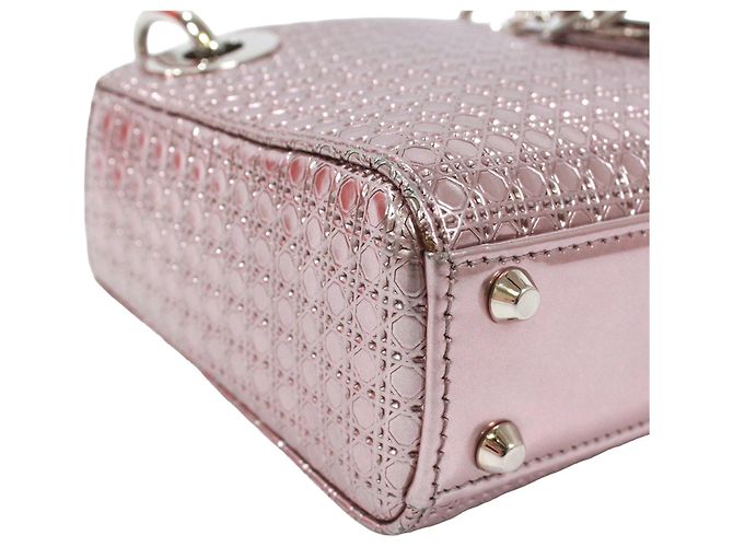 Borsa a tracolla Christian Dior Lady Micro Cannage Mini Argento - vista 6
