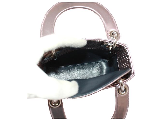 Borsa a tracolla Christian Dior Lady Micro Cannage Mini Argento - vista 8