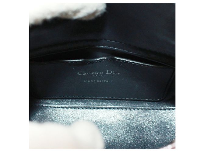 Borsa a tracolla Christian Dior Lady Micro Cannage Mini Argento - vista 9