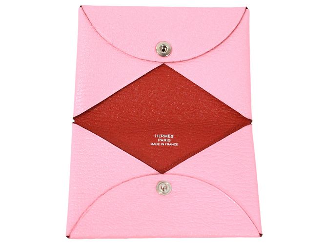 Tarjetero Hermès Calvi Verso Rosa Roja - vista 8