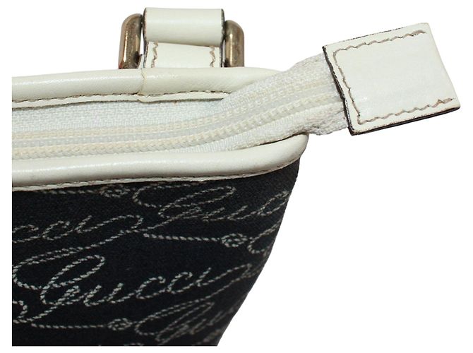 Borsa a tracolla Gucci blu navy e bianco - vista 10