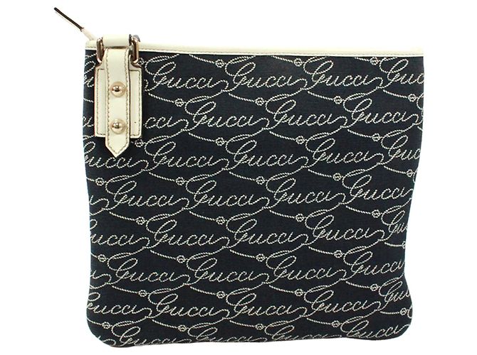 Borsa a tracolla Gucci blu navy e bianco - vista 3
