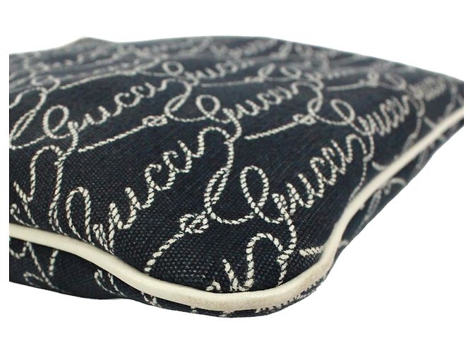 Borsa a tracolla Gucci blu navy e bianco - vista 6