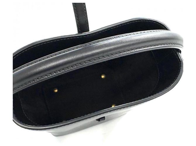 Mini Bolsa Bucket LE 37 em pele de cordeiro preta Saint Laurent Preto - vista 4