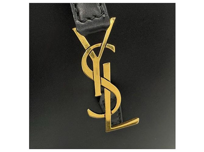 Mini Bolsa Bucket LE 37 em pele de cordeiro preta Saint Laurent Preto - vista 6