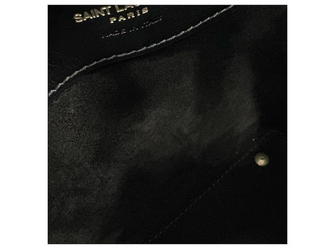 Mini Bolsa Bucket LE 37 em pele de cordeiro preta Saint Laurent Preto - vista 7
