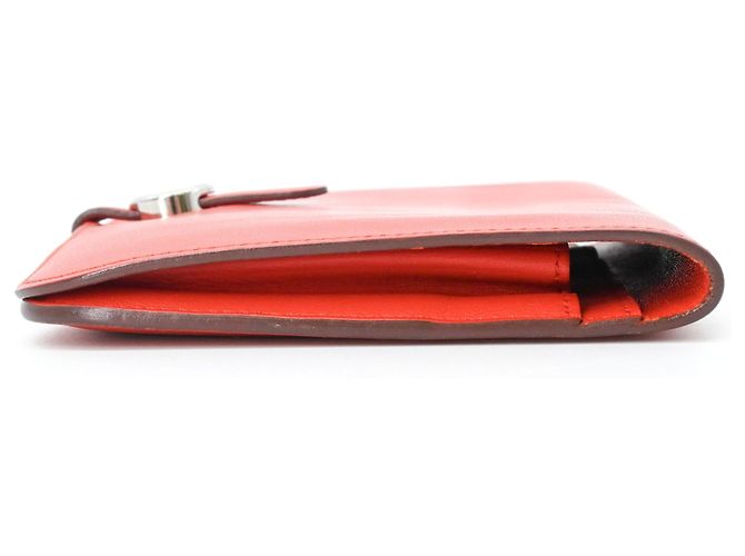 Hermès Cartera larga Dogon Duo GM en piel Swift bi-fold Roja - vista 4