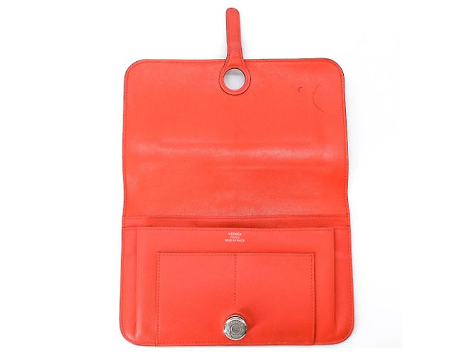 Hermès Cartera larga Dogon Duo GM en piel Swift bi-fold Roja - vista 7