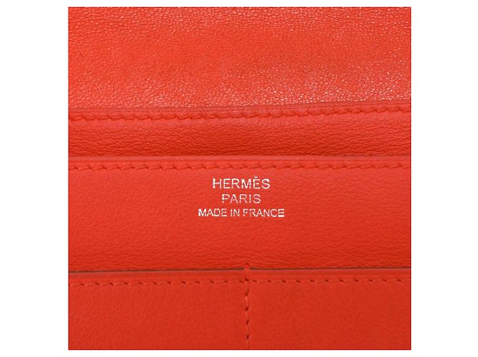 Hermès Cartera larga Dogon Duo GM en piel Swift bi-fold Roja - vista 8