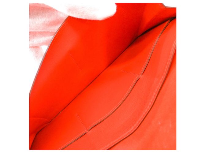 Hermès Cartera larga Dogon Duo GM en piel Swift bi-fold Roja - vista 9