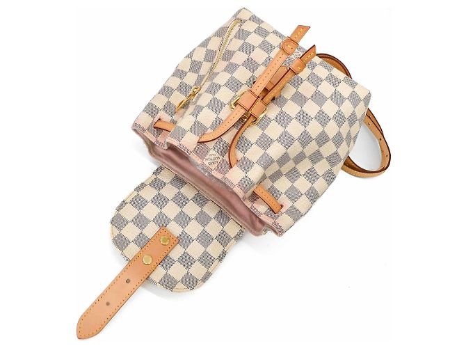Zaino Louis Vuitton Damier Azur Speron Bianco - vista 11