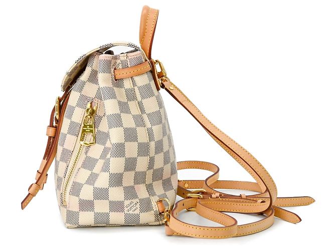 Zaino Louis Vuitton Damier Azur Speron Bianco - vista 4