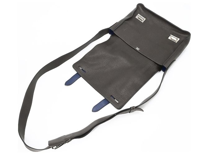 Hermès Borsa a tracolla HERMES Steve Caporal 27 Blu Grigio - vista 13