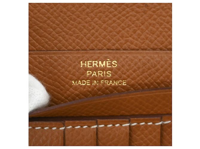 Cartera compacta de dos pliegues Hermès Bearn Castaño - vista 10