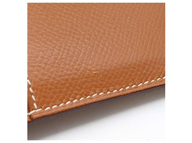Cartera compacta de dos pliegues Hermès Bearn Castaño - vista 13