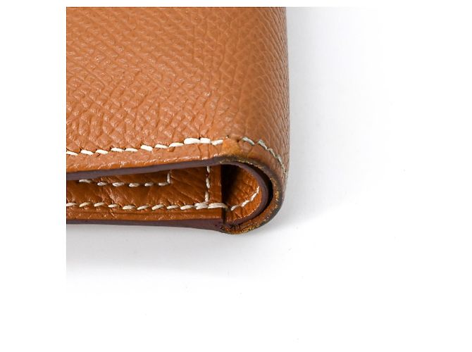 Cartera compacta de dos pliegues Hermès Bearn Castaño - vista 16