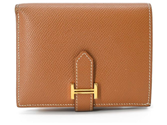 Cartera compacta de dos pliegues Hermès Bearn Castaño - vista 2