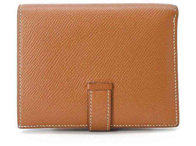 Cartera compacta de dos pliegues Hermès Bearn Castaño - vista 3