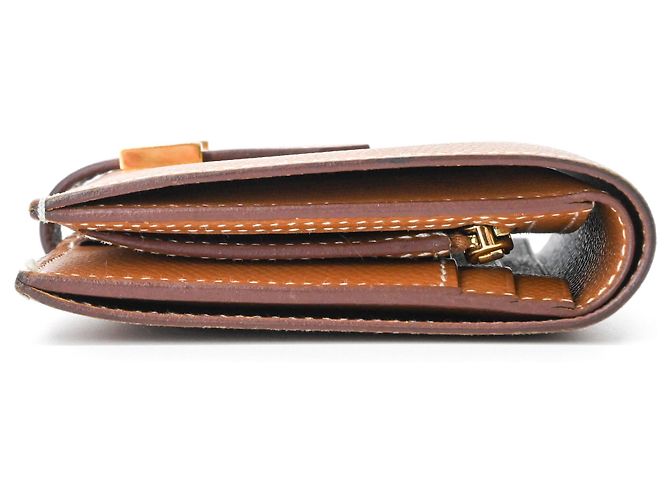 Cartera compacta de dos pliegues Hermès Bearn Castaño - vista 5